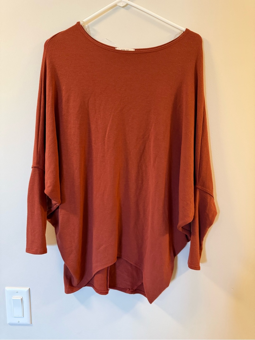 Jolie Oversized Dolman Top - Rust Orange